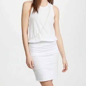 Standard James Perse | White Racerback Ruched Skirt Tank Dress - size 1 Small